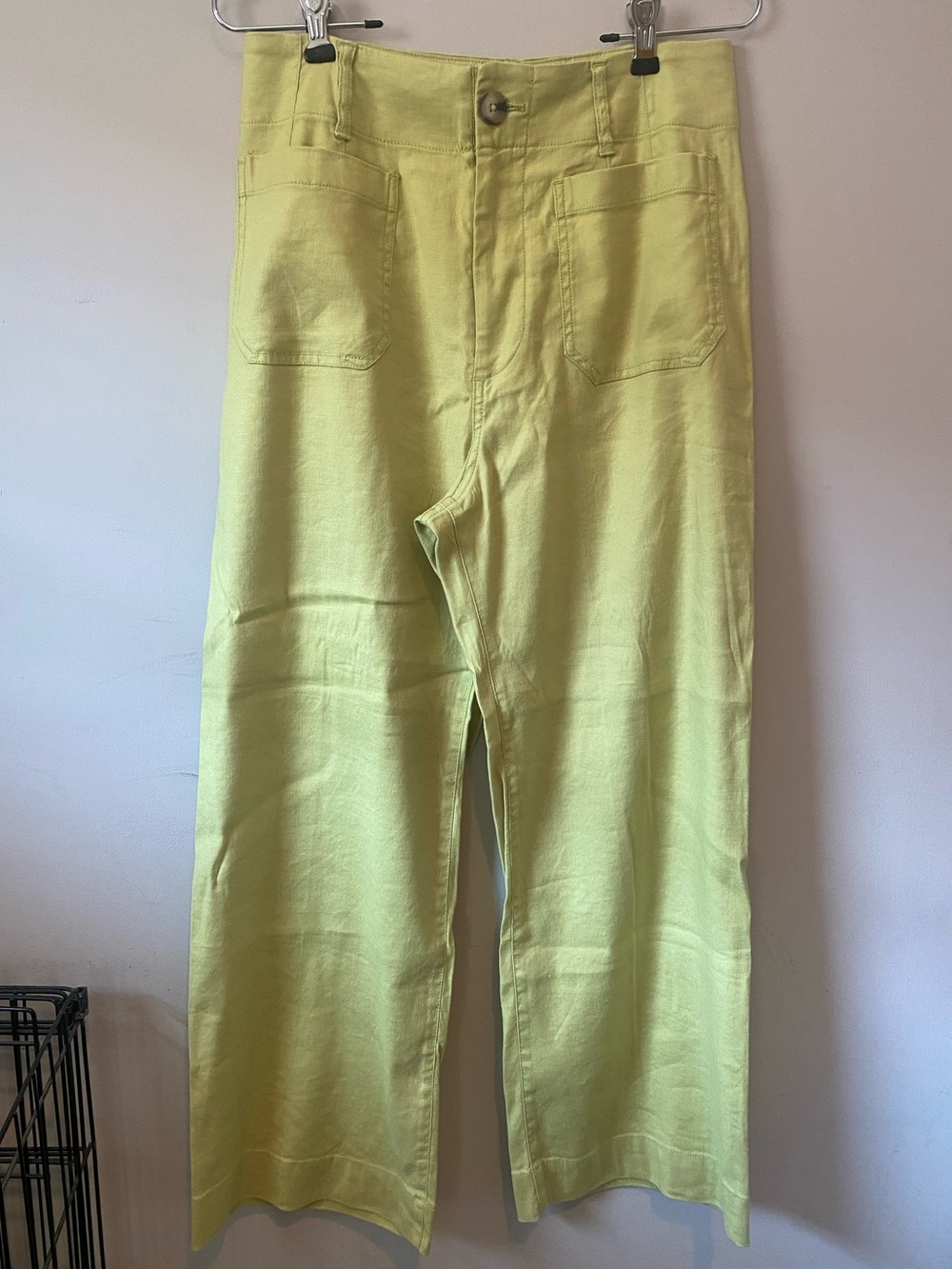 NWOT Anthropologie Maeve Colette green wide-legged pants size 28